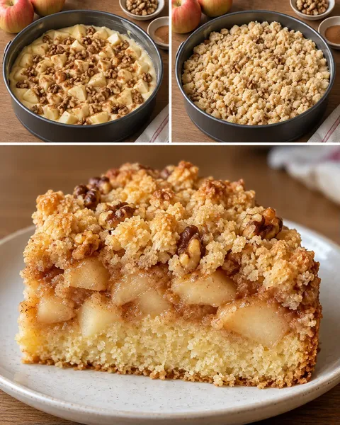 Torta con crumble — mele, cannella, noci