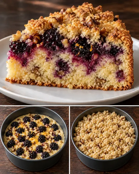 Torta con crumble — more, arancia, noci
