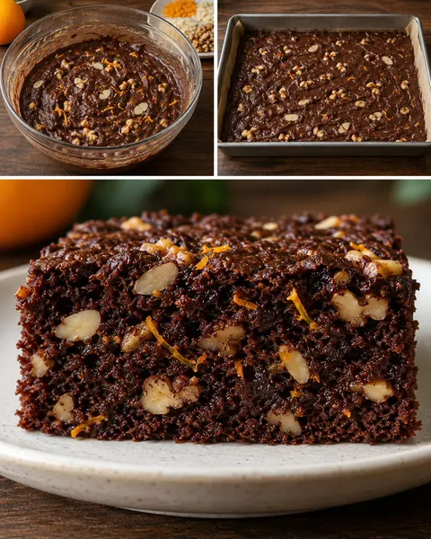 Torta al cacao — arancia, mandorle, noci