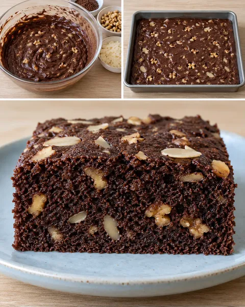 Torta al cacao — caffè, noci, mandorle