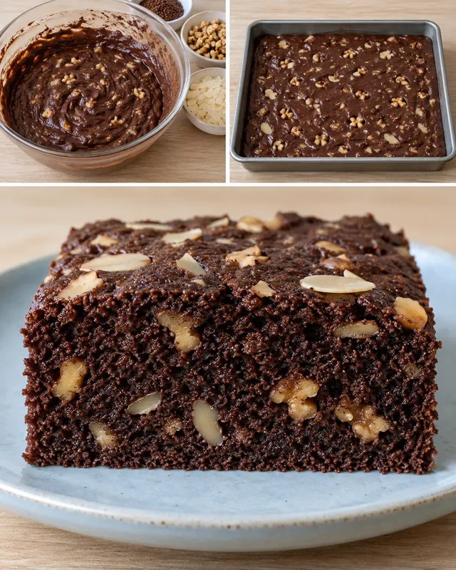 Torta al cacao — caffè, noci, mandorle