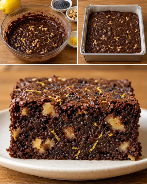Brownie — limone, papavero, noci