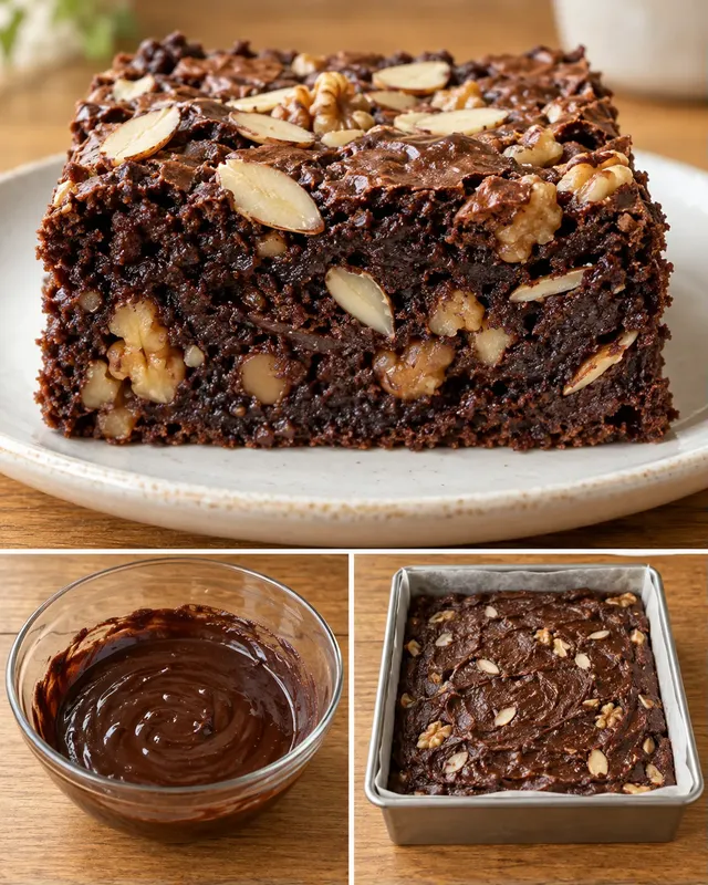 Brownie — caffè, noci, mandorle