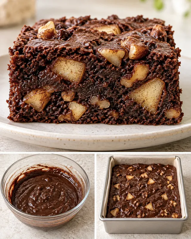 Brownie — mele, cannella, noci