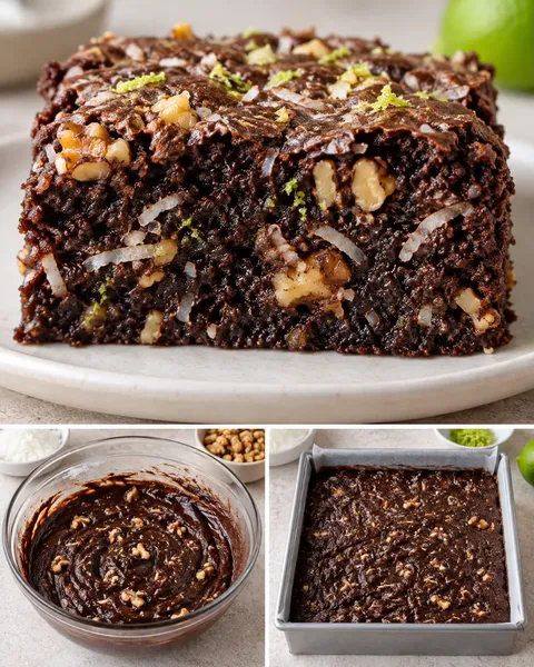 Brownie — cocco, lime, noci