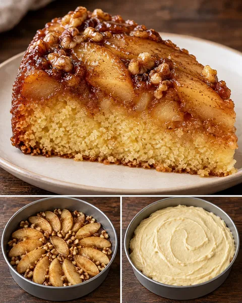 Torta rovesciata — mele, cannella, noci