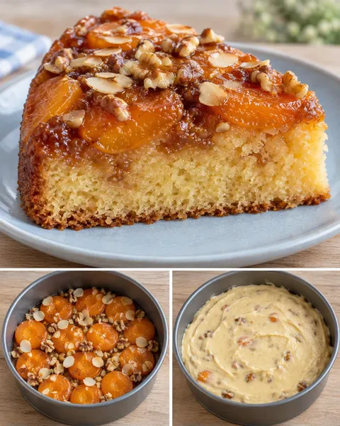 Torta rovesciata — albicocche, mandorle, noci