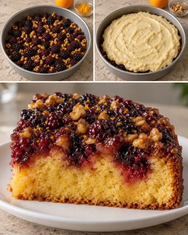 Torta rovesciata — more, arancia, noci