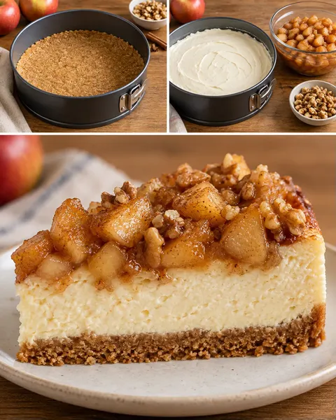 Cheesecake al forno — mele, cannella, noci