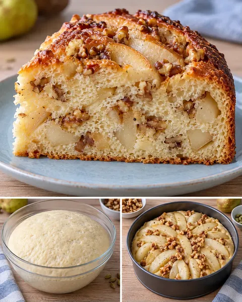 Dolce lievitato — pere, cardamomo, noci