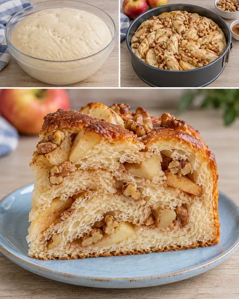 Dolce lievitato — mele, cannella, noci