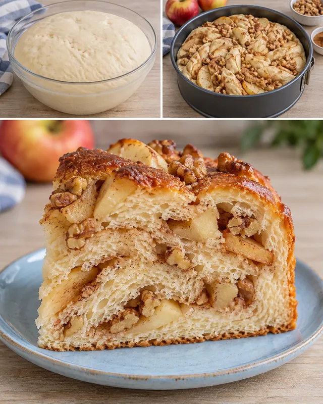 Dolce lievitato — mele, cannella, noci