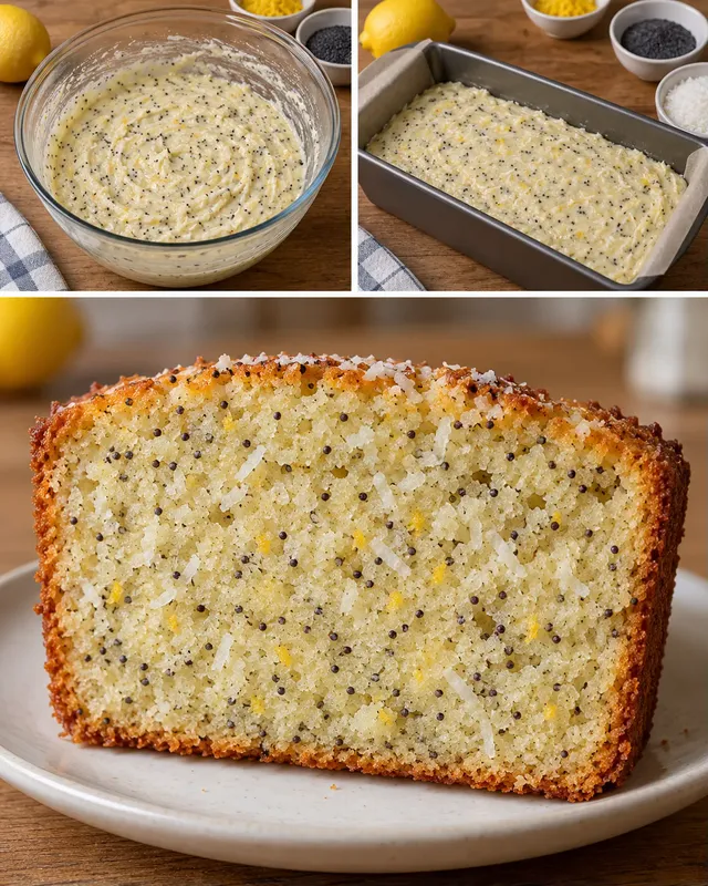 Plumcake al burro — limone, papavero, cocco