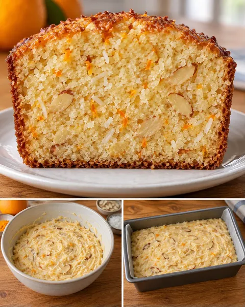 Plumcake al burro — arancia, mandorle, cocco