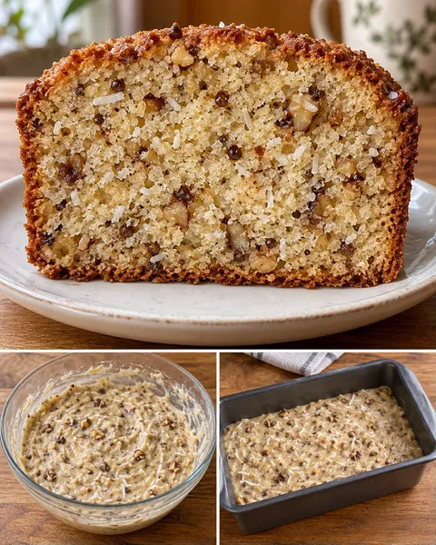 Plumcake al burro — caffè, noci, cocco