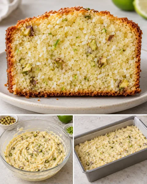 Plumcake al burro — cocco, lime, pistacchi