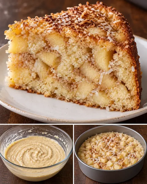 Torta allo yogurt — mele, cannella, cocco