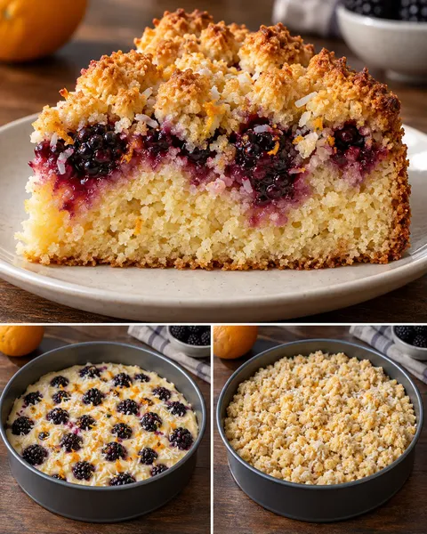 Torta con crumble — more, arancia, cocco
