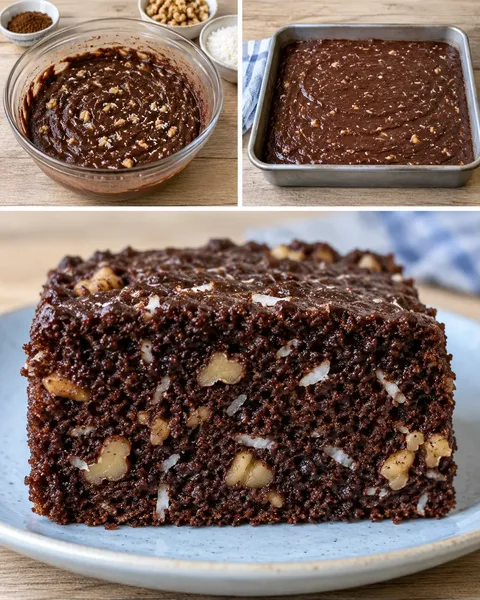 Torta al cacao — caffè, noci, cocco
