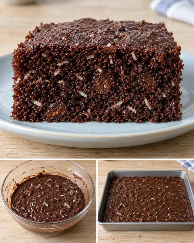 Torta al cacao — uvetta, vaniglia, cocco