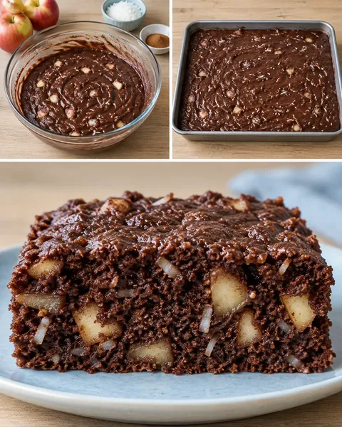 Torta al cacao — mele, cannella, cocco
