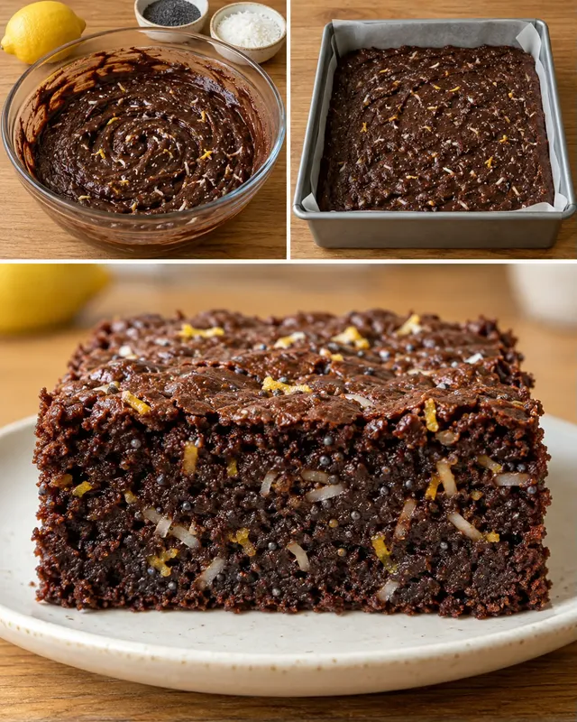 Brownie — limone, papavero, cocco