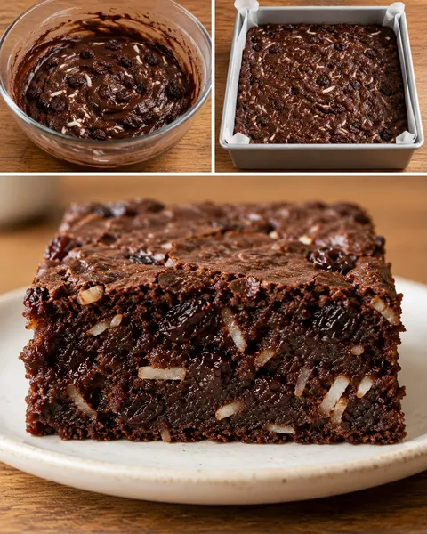 Brownie — uvetta, vaniglia, cocco