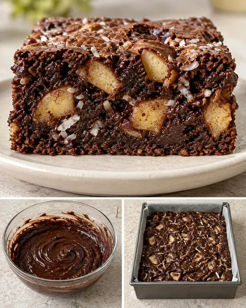 Brownie — mele, cannella, cocco