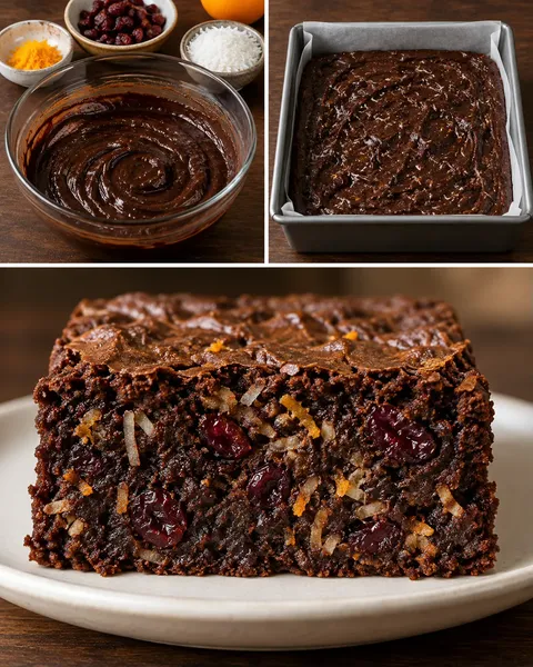 Brownie — mirtilli rossi, arancia, cocco