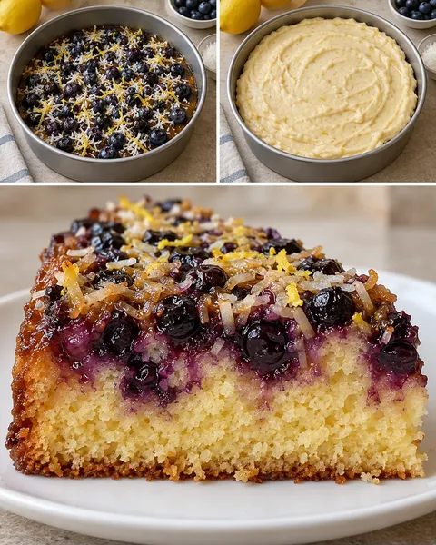 Torta rovesciata — mirtilli, limone, cocco
