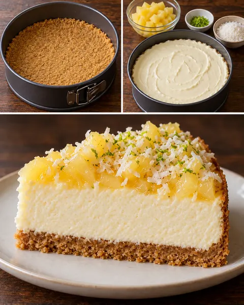 Cheesecake al forno — ananas, lime, cocco