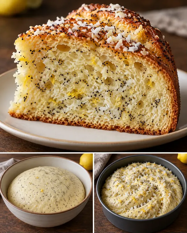 Dolce lievitato — limone, papavero, cocco