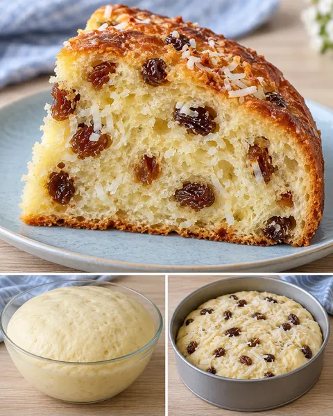 Dolce lievitato — uvetta, vaniglia, cocco
