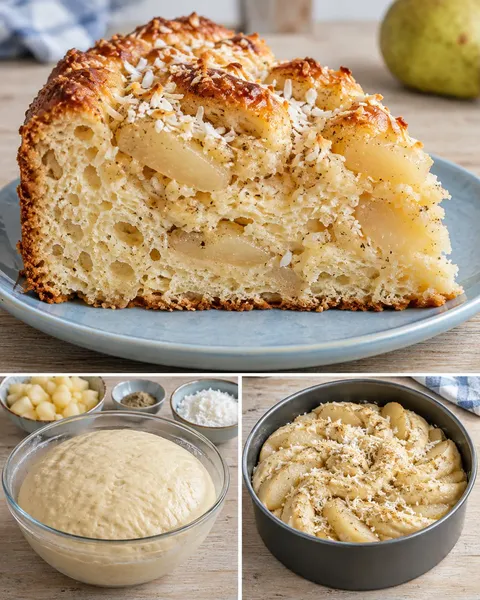 Dolce lievitato — pere, cardamomo, cocco