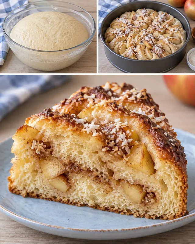Dolce lievitato — mele, cannella, cocco