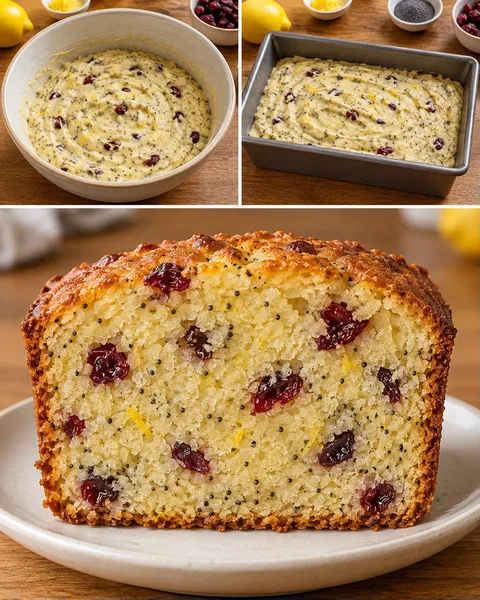 Plumcake al burro — limone, papavero, mirtilli rossi