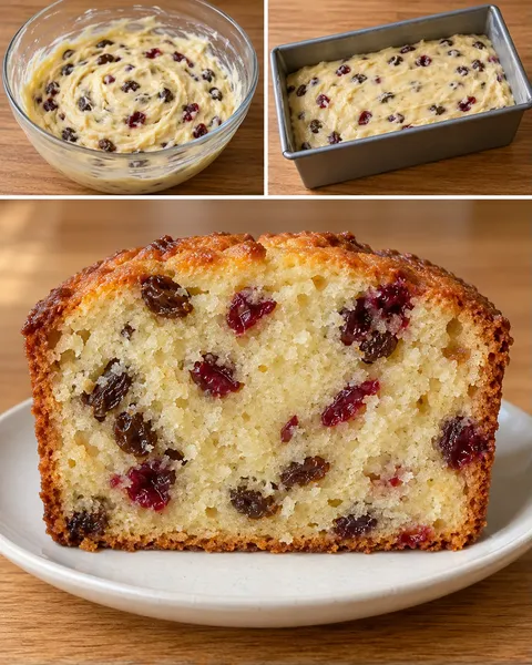 Plumcake al burro — uvetta, vaniglia, mirtilli rossi