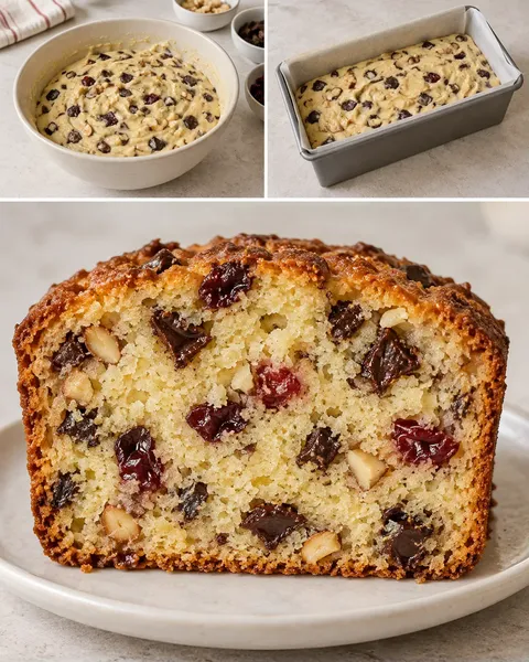 Plumcake al burro — cioccolato fondente, nocciole, mirtilli rossi