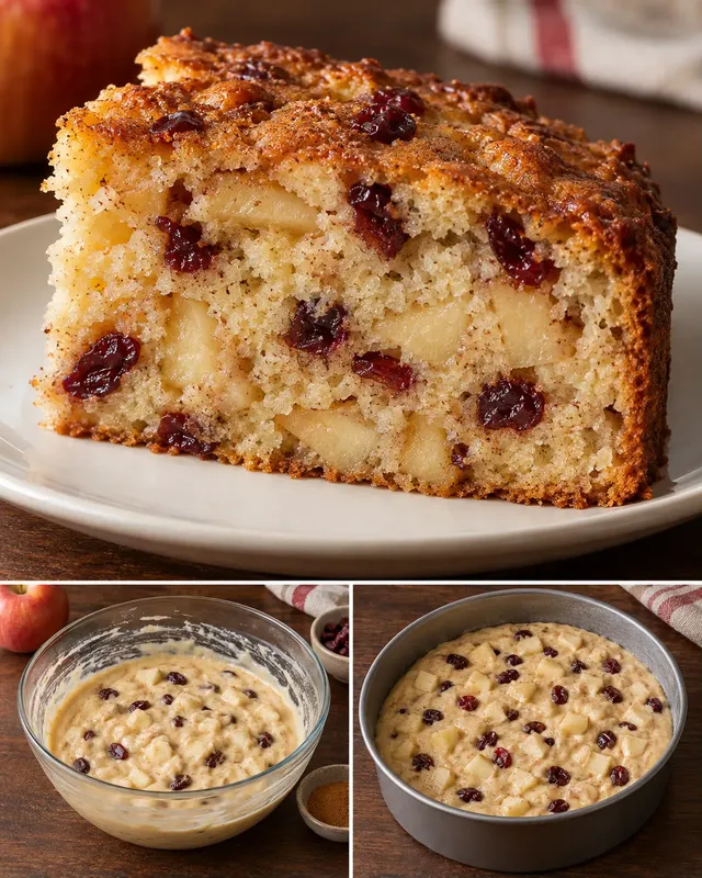 Torta allo yogurt — mele, cannella, mirtilli rossi