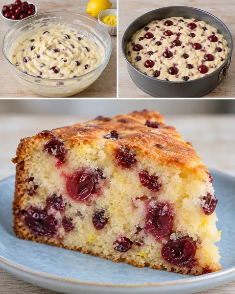 Torta allo yogurt — amarene, limone, mirtilli rossi
