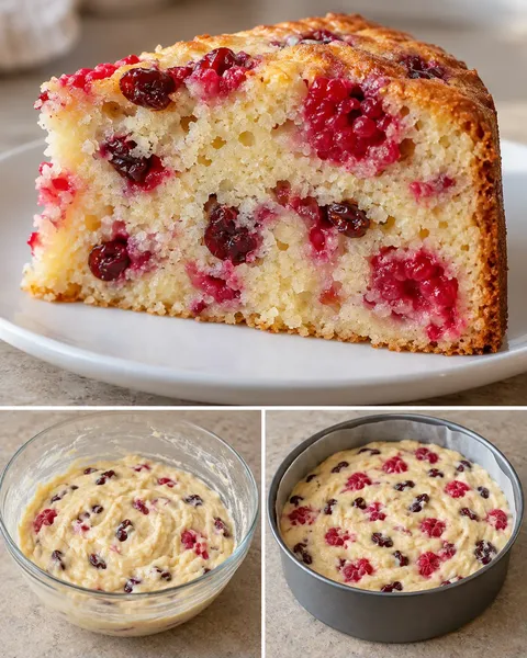Torta allo yogurt — lamponi, vaniglia, mirtilli rossi