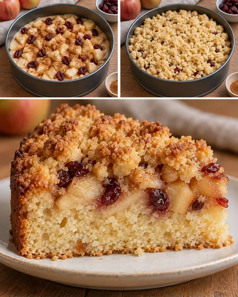Torta con crumble — mele, cannella, mirtilli rossi