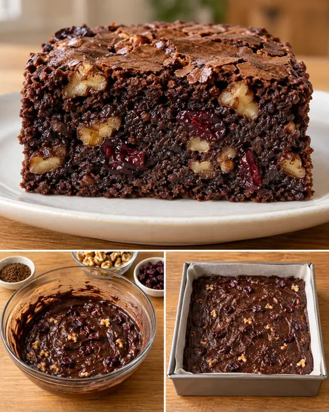 Brownie — caffè, noci, mirtilli rossi