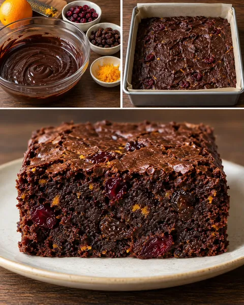 Brownie — mirtilli rossi, arancia, uvetta