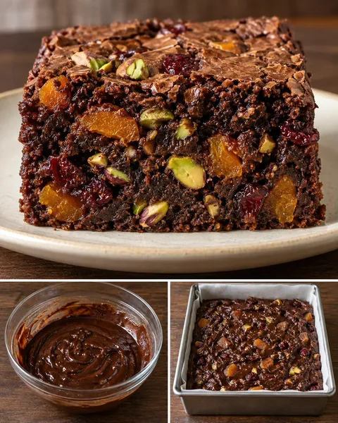 Brownie — albicocche secche, pistacchi, mirtilli rossi