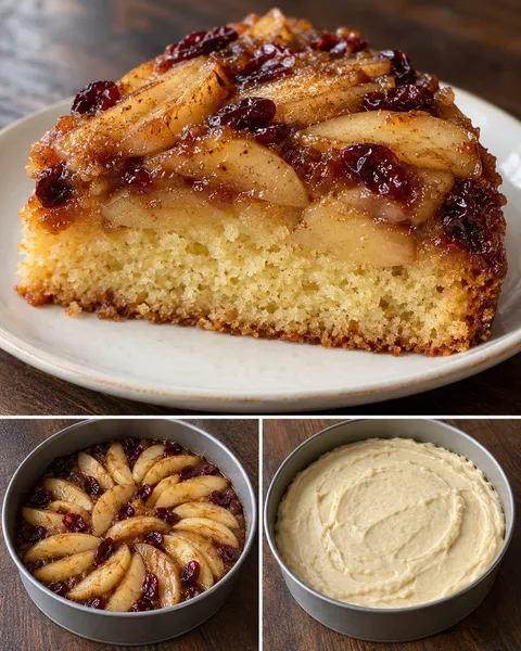 Torta rovesciata — mele, cannella, mirtilli rossi