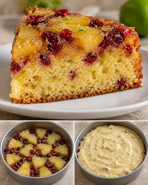 Torta rovesciata — ananas, lime, mirtilli rossi