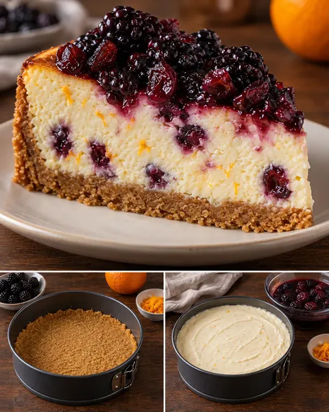 Cheesecake al forno — more, arancia, mirtilli rossi