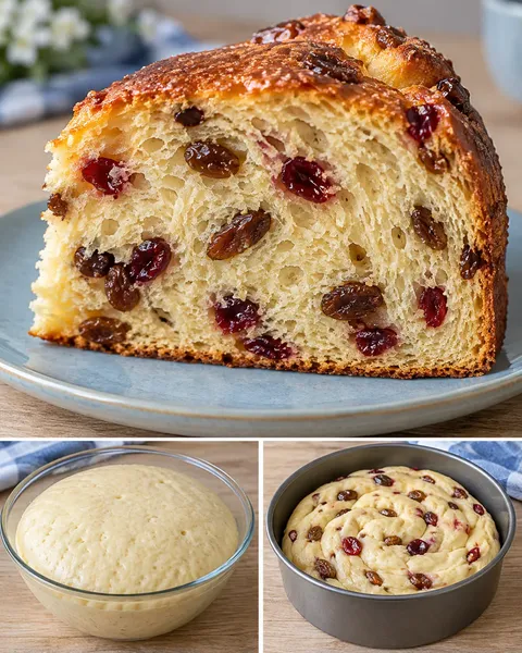 Dolce lievitato — uvetta, vaniglia, mirtilli rossi
