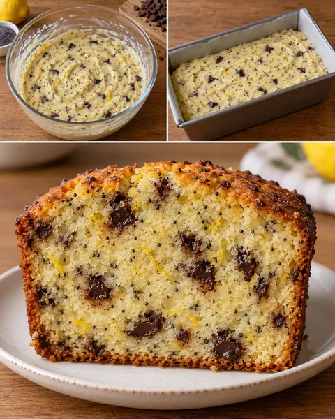 Plumcake al burro — limone, papavero, cioccolato fondente